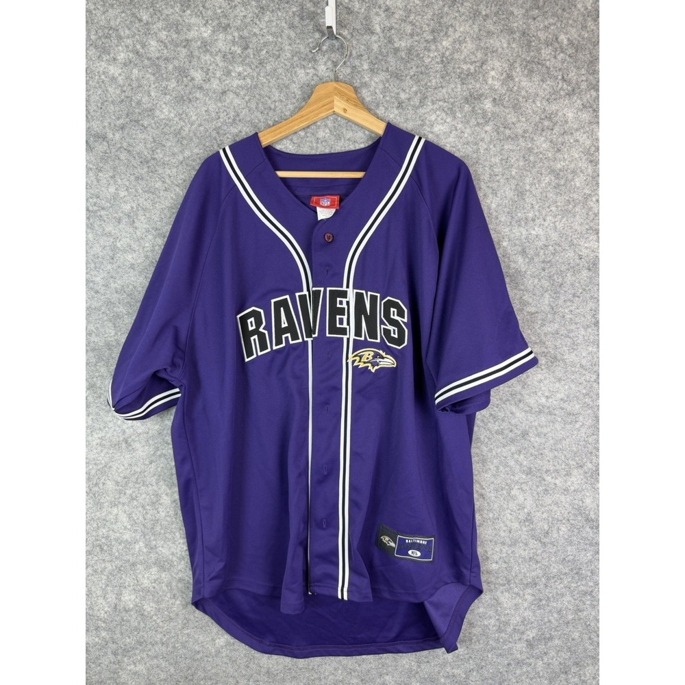 Vintage Baltimore Ravens Jersey Men's XL Baseball Stitched NFL Purple Blank Y2K